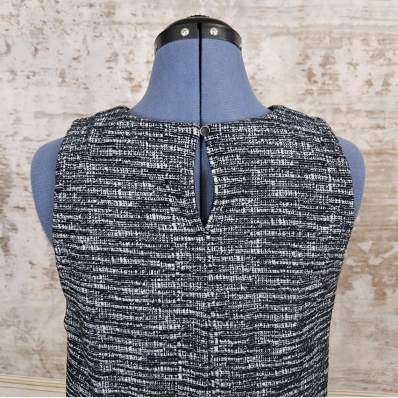 Banana Republic Small Shell Tank Top Black White Blouse Office Career Tweed S - Picture 6 of 9